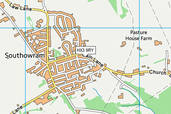 HX3 9RY map - OS VectorMap District (Ordnance Survey)