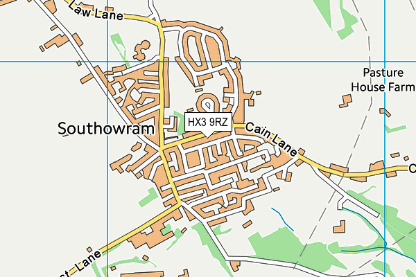 HX3 9RZ map - OS VectorMap District (Ordnance Survey)