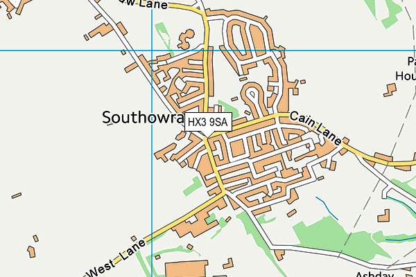 HX3 9SA map - OS VectorMap District (Ordnance Survey)