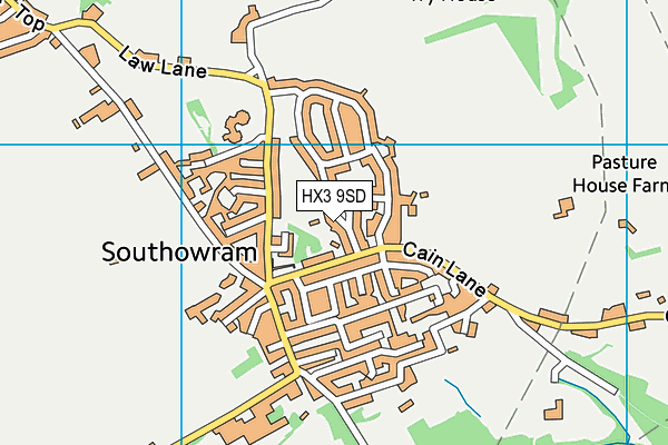 HX3 9SD map - OS VectorMap District (Ordnance Survey)