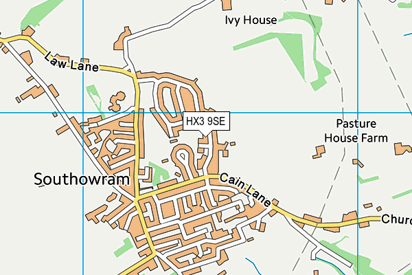 HX3 9SE map - OS VectorMap District (Ordnance Survey)