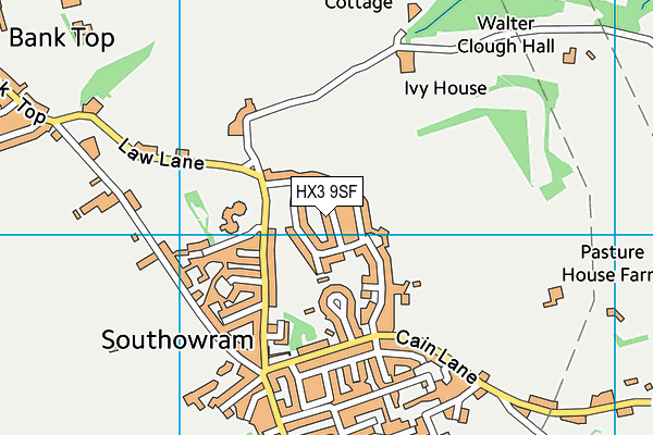 HX3 9SF map - OS VectorMap District (Ordnance Survey)