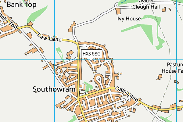 HX3 9SG map - OS VectorMap District (Ordnance Survey)