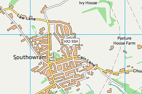 HX3 9SH map - OS VectorMap District (Ordnance Survey)