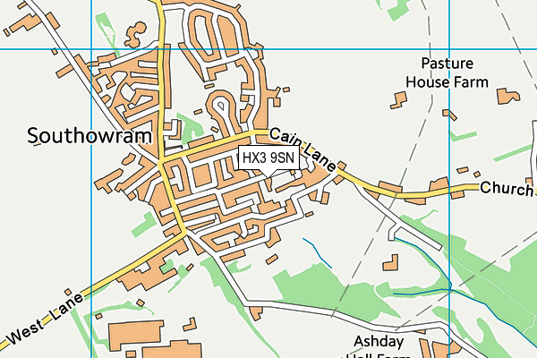 HX3 9SN map - OS VectorMap District (Ordnance Survey)