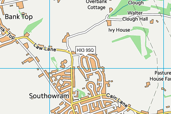 HX3 9SQ map - OS VectorMap District (Ordnance Survey)