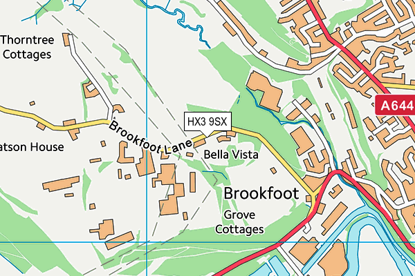 HX3 9SX map - OS VectorMap District (Ordnance Survey)