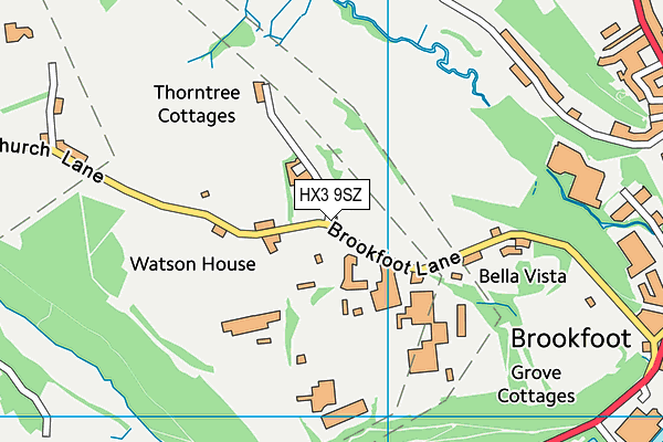 HX3 9SZ map - OS VectorMap District (Ordnance Survey)