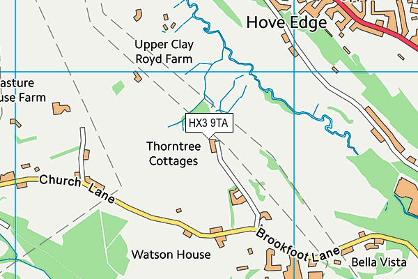 HX3 9TA map - OS VectorMap District (Ordnance Survey)