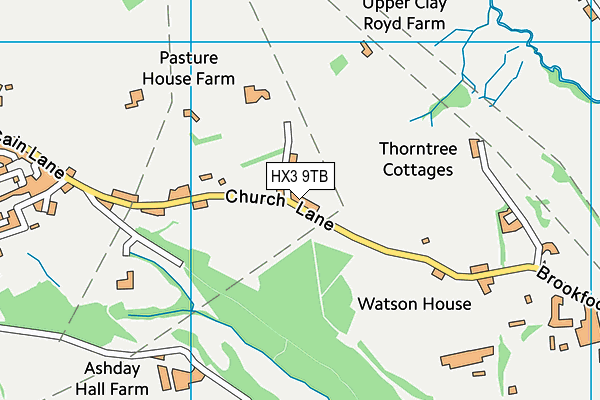 HX3 9TB map - OS VectorMap District (Ordnance Survey)