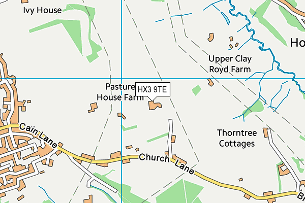 HX3 9TE map - OS VectorMap District (Ordnance Survey)