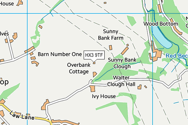 HX3 9TF map - OS VectorMap District (Ordnance Survey)