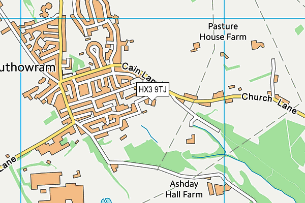 HX3 9TJ map - OS VectorMap District (Ordnance Survey)