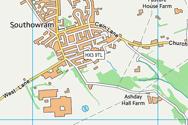 HX3 9TL map - OS VectorMap District (Ordnance Survey)