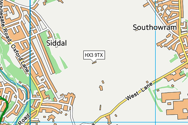 HX3 9TX map - OS VectorMap District (Ordnance Survey)