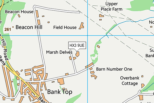 HX3 9UE map - OS VectorMap District (Ordnance Survey)