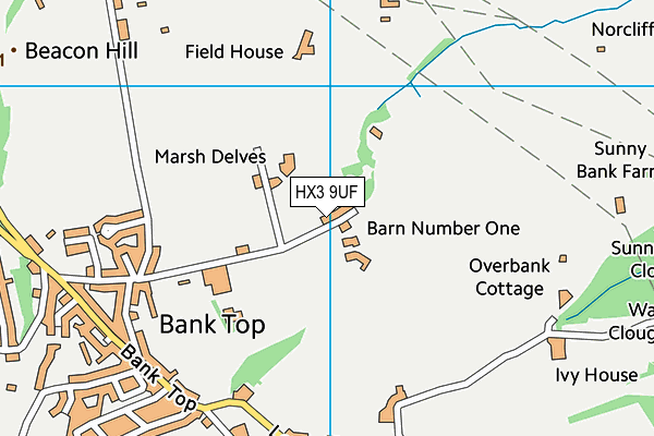 HX3 9UF map - OS VectorMap District (Ordnance Survey)