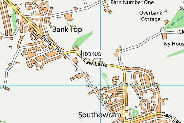 HX3 9UG map - OS VectorMap District (Ordnance Survey)