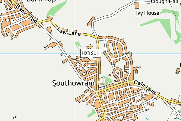 HX3 9UH map - OS VectorMap District (Ordnance Survey)