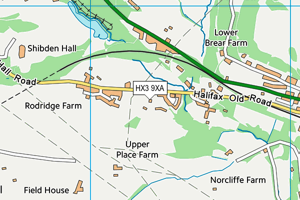 HX3 9XA map - OS VectorMap District (Ordnance Survey)