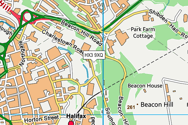 HX3 9XQ map - OS VectorMap District (Ordnance Survey)