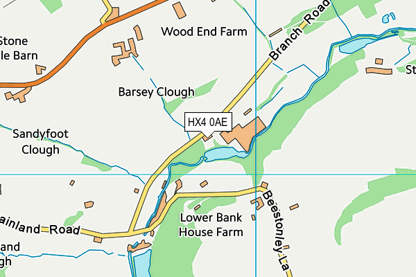 HX4 0AE map - OS VectorMap District (Ordnance Survey)