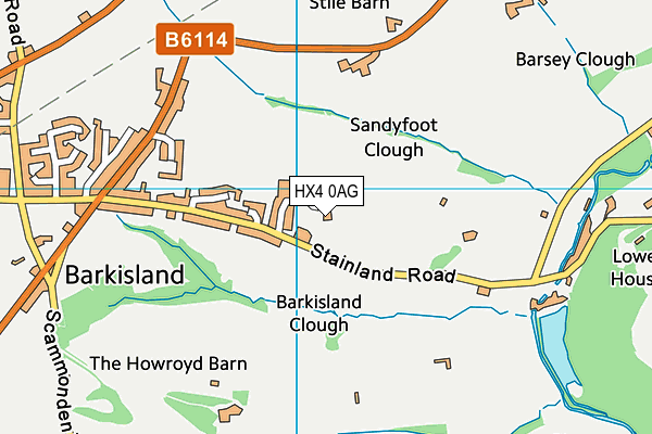 HX4 0AG map - OS VectorMap District (Ordnance Survey)