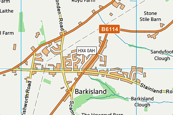 HX4 0AH map - OS VectorMap District (Ordnance Survey)