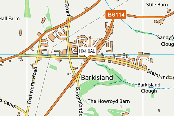 HX4 0AL map - OS VectorMap District (Ordnance Survey)