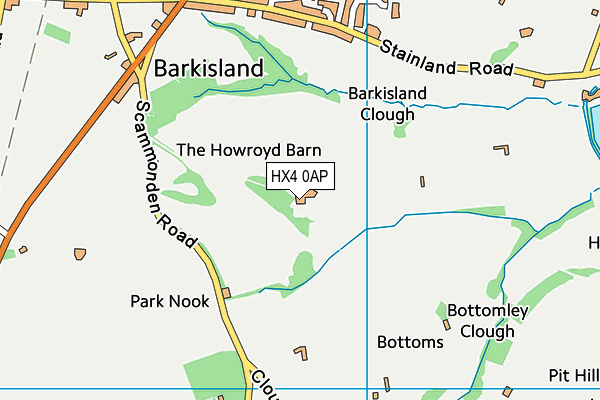 HX4 0AP map - OS VectorMap District (Ordnance Survey)