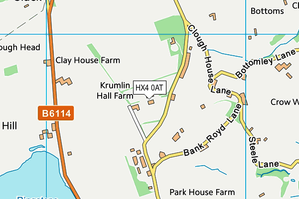 HX4 0AT map - OS VectorMap District (Ordnance Survey)