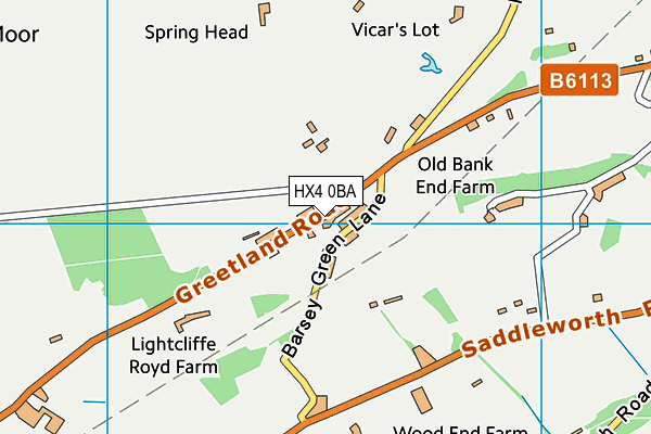 HX4 0BA map - OS VectorMap District (Ordnance Survey)