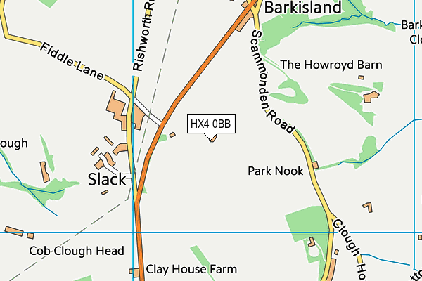 HX4 0BB map - OS VectorMap District (Ordnance Survey)