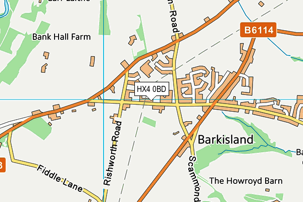 Barkisland CofE VA Primary School map (HX4 0BD) - OS VectorMap District (Ordnance Survey)