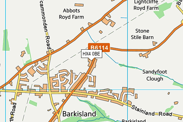 HX4 0BE map - OS VectorMap District (Ordnance Survey)