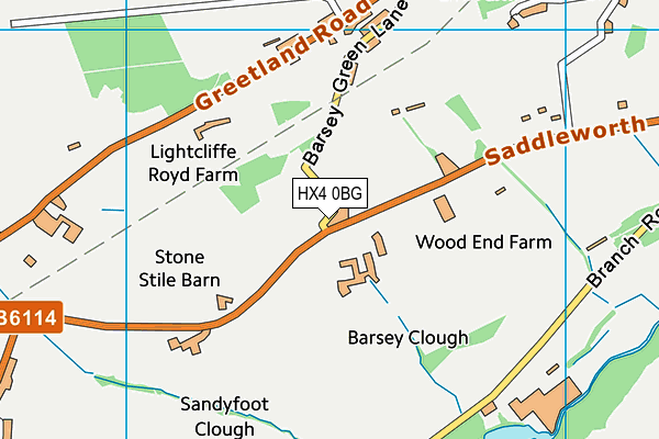 HX4 0BG map - OS VectorMap District (Ordnance Survey)