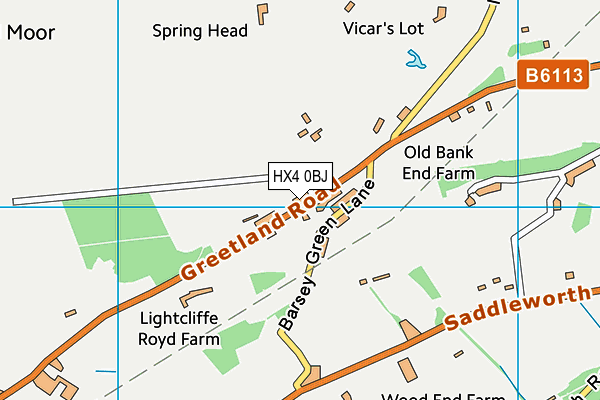 HX4 0BJ map - OS VectorMap District (Ordnance Survey)