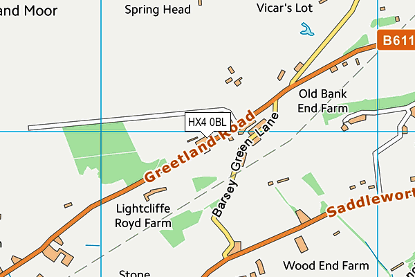 HX4 0BL map - OS VectorMap District (Ordnance Survey)