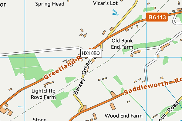 HX4 0BQ map - OS VectorMap District (Ordnance Survey)