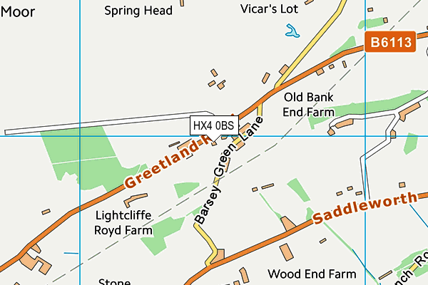 HX4 0BS map - OS VectorMap District (Ordnance Survey)