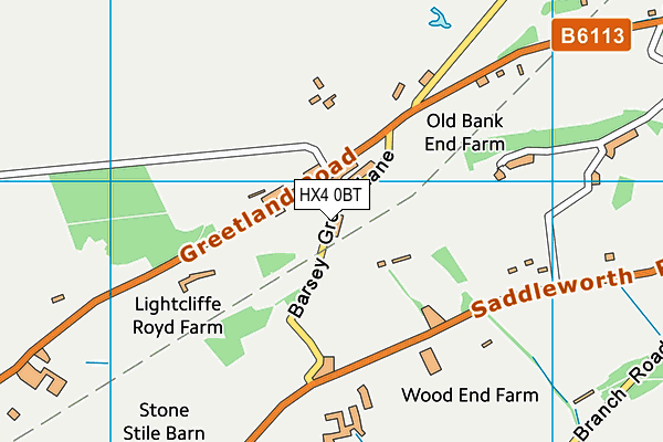 HX4 0BT map - OS VectorMap District (Ordnance Survey)