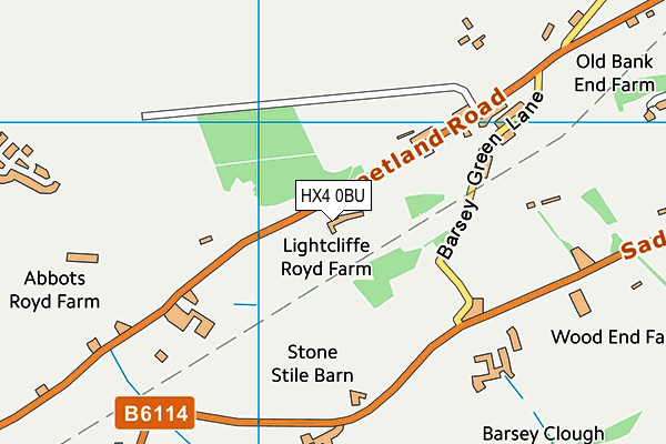 HX4 0BU map - OS VectorMap District (Ordnance Survey)