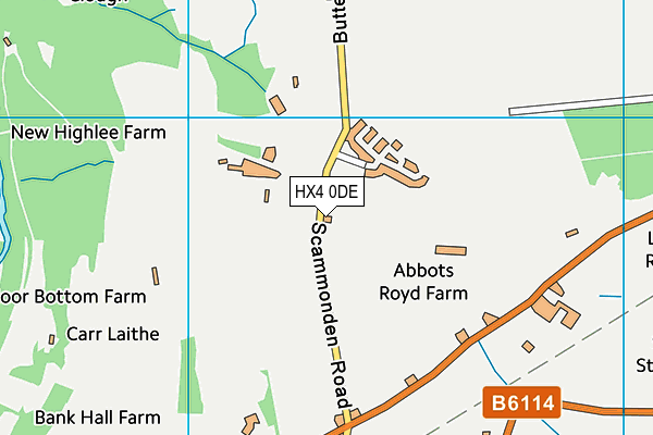 HX4 0DE map - OS VectorMap District (Ordnance Survey)