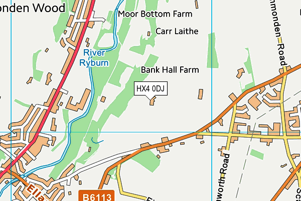 HX4 0DJ map - OS VectorMap District (Ordnance Survey)