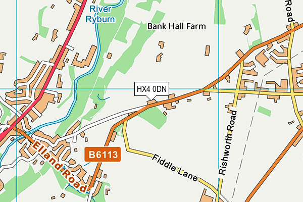 HX4 0DN map - OS VectorMap District (Ordnance Survey)