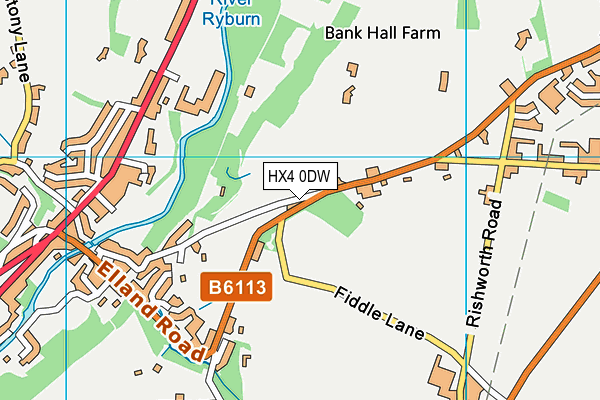 HX4 0DW map - OS VectorMap District (Ordnance Survey)