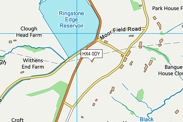 HX4 0DY map - OS VectorMap District (Ordnance Survey)