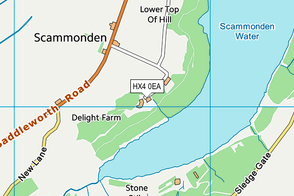 HX4 0EA map - OS VectorMap District (Ordnance Survey)