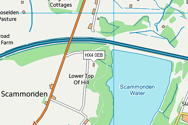 HX4 0EB map - OS VectorMap District (Ordnance Survey)