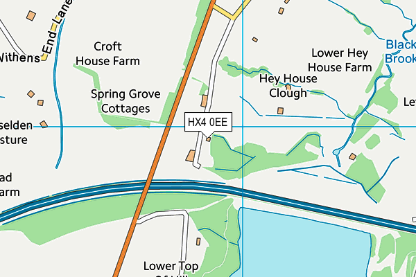 HX4 0EE map - OS VectorMap District (Ordnance Survey)